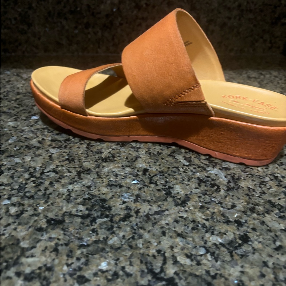 Kork-Ease Orange Platform Sandals - Picture 6 of 8
